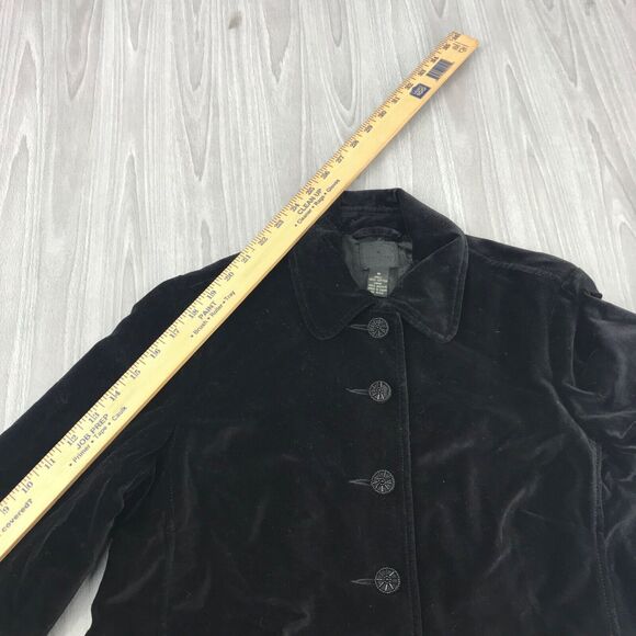 Lucky Brand Dungaree of America Black Velvet Jacket‎ Blazer Women's Medium - Picture 9 of 10